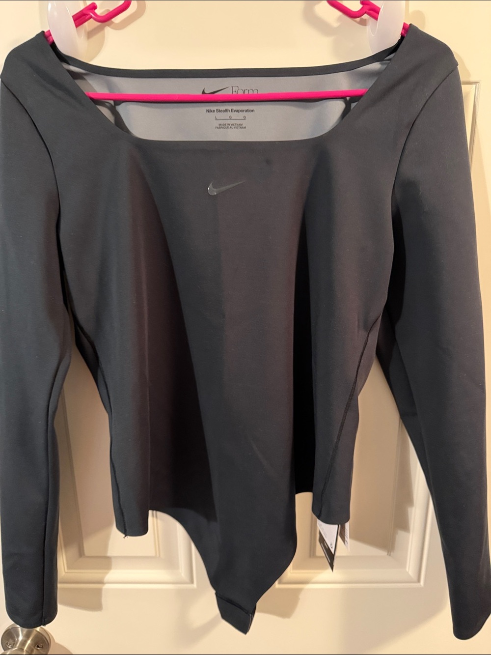 Nike Black Long-Sleeve Scoop-Neck Performance Bodysuit Top